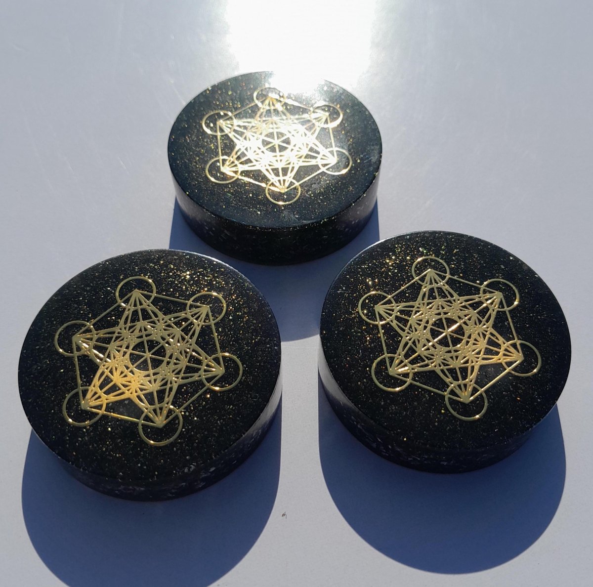 Orgonita de Bolsillo Metatron con Shunguita - Mundo Orgon