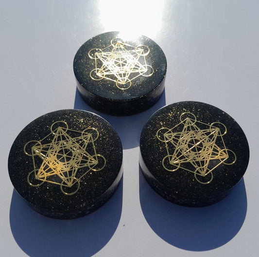 Orgonita de Bolsillo Metatron con Shunguita - Mundo Orgon