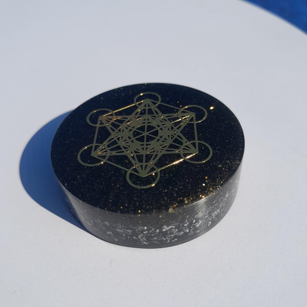 Orgonita de Bolsillo Metatron con Shunguita - Mundo Orgon