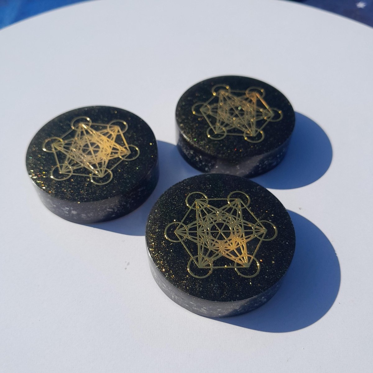 Orgonita de Bolsillo Metatron con Shunguita - Mundo Orgon