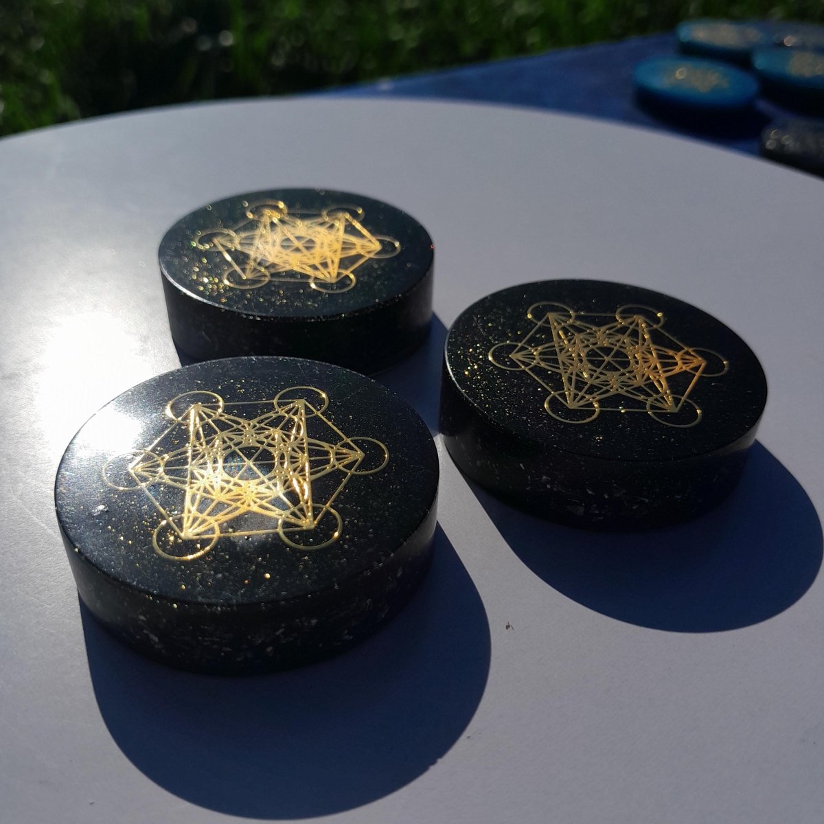 Orgonita de Bolsillo Metatron con Shunguita - Mundo Orgon