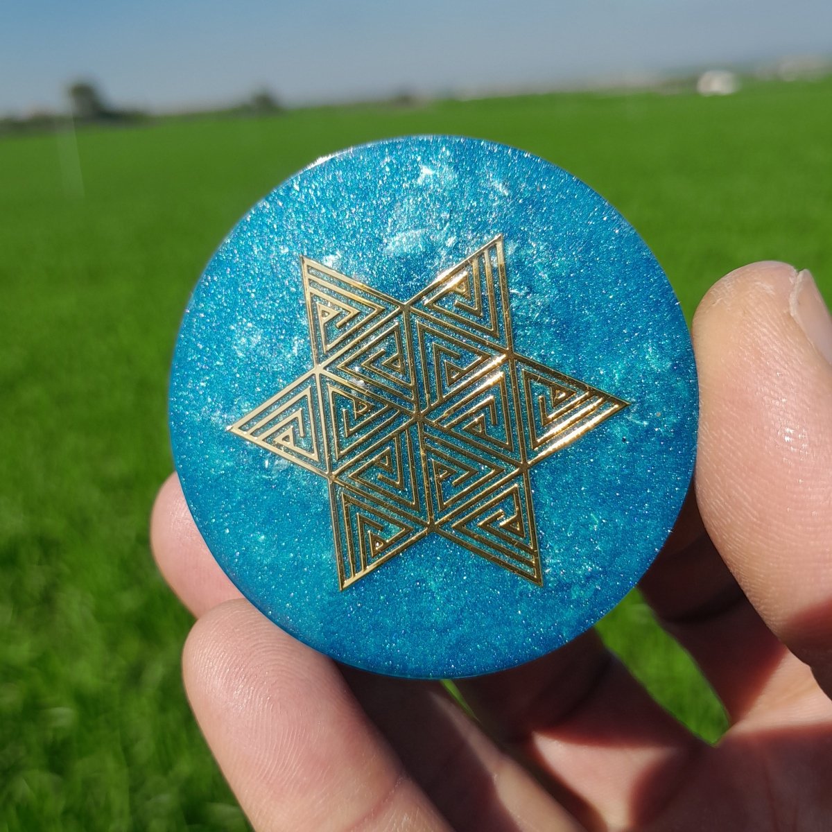 Orgonitas de Bolsillo Azul Cielo - Mundo Orgon