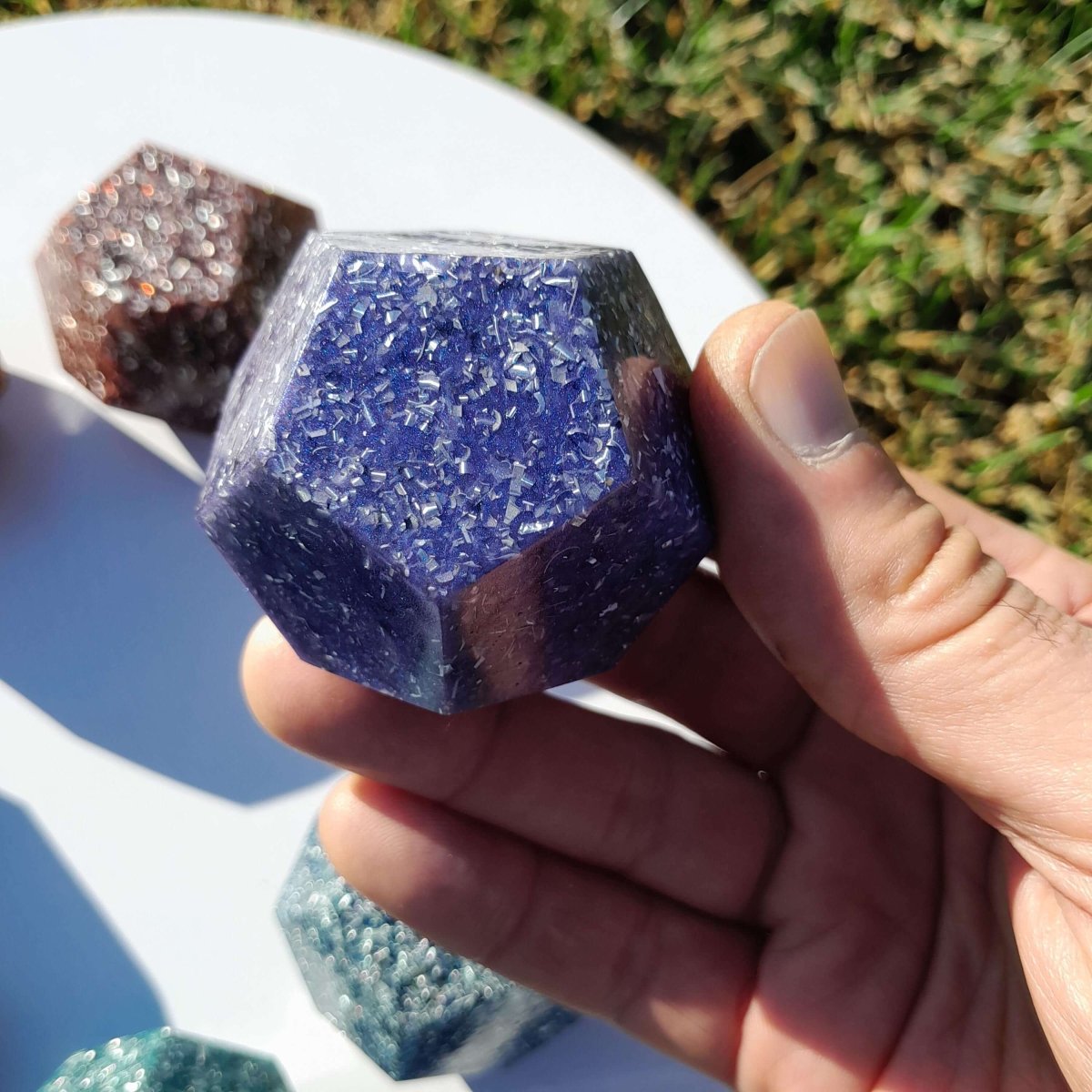 Pack 7 Chakras - 7 Mini Dodecaedros de Orgonita - Mundo Orgon