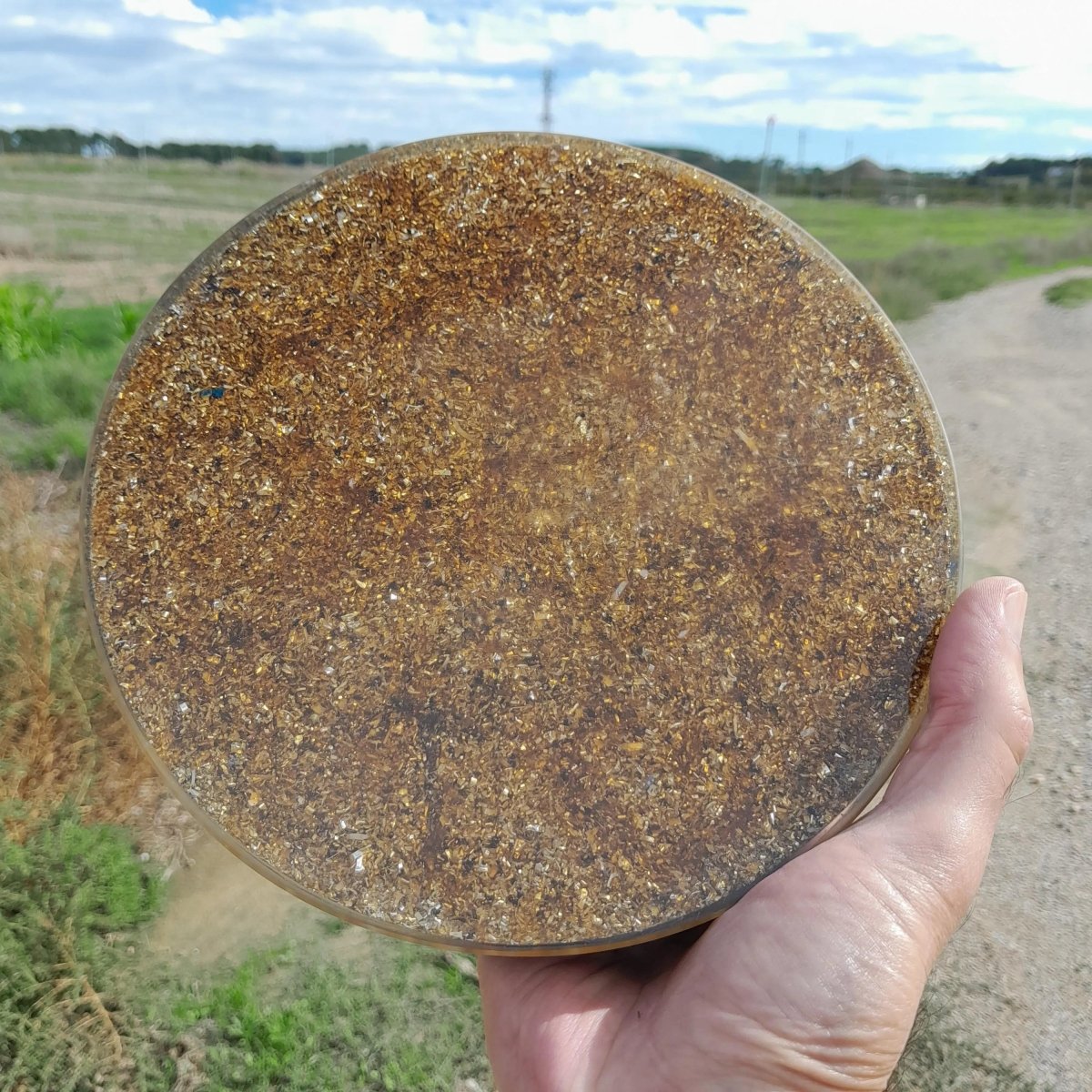 Plato de Carga de Orgón Flor de la vida - 190mm - Generador de Energía para Alimentos y Bebidas - Mundo Orgon