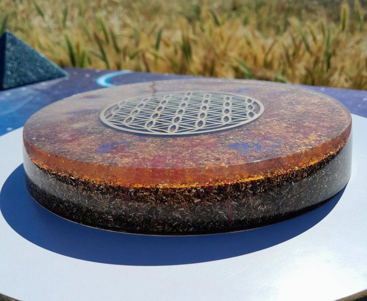 Plato de Carga de Orgón Flor de la vida - Generador Energético - Mundo Orgon