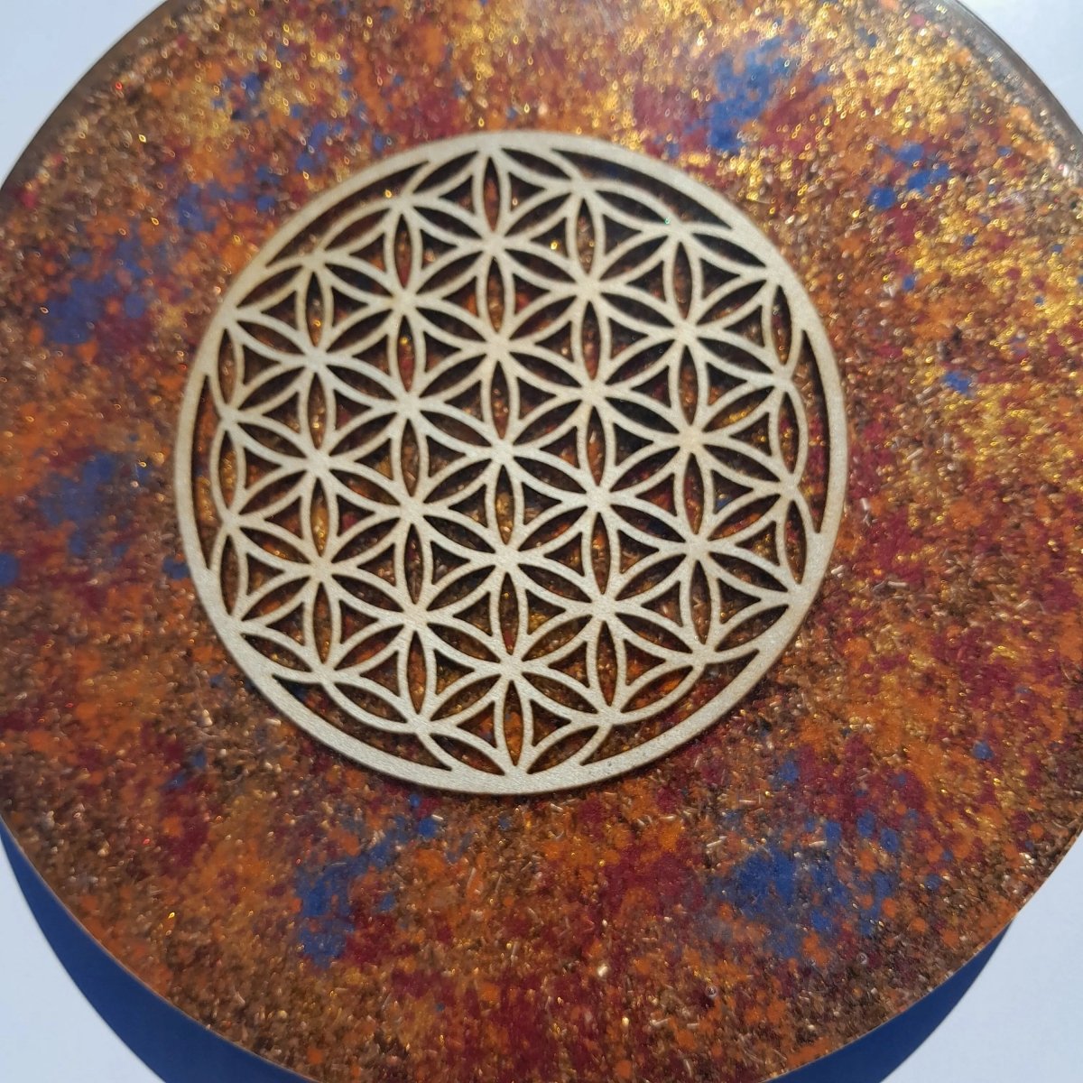 Plato de Carga de Orgón Flor de la vida - Generador Energético - Mundo Orgon