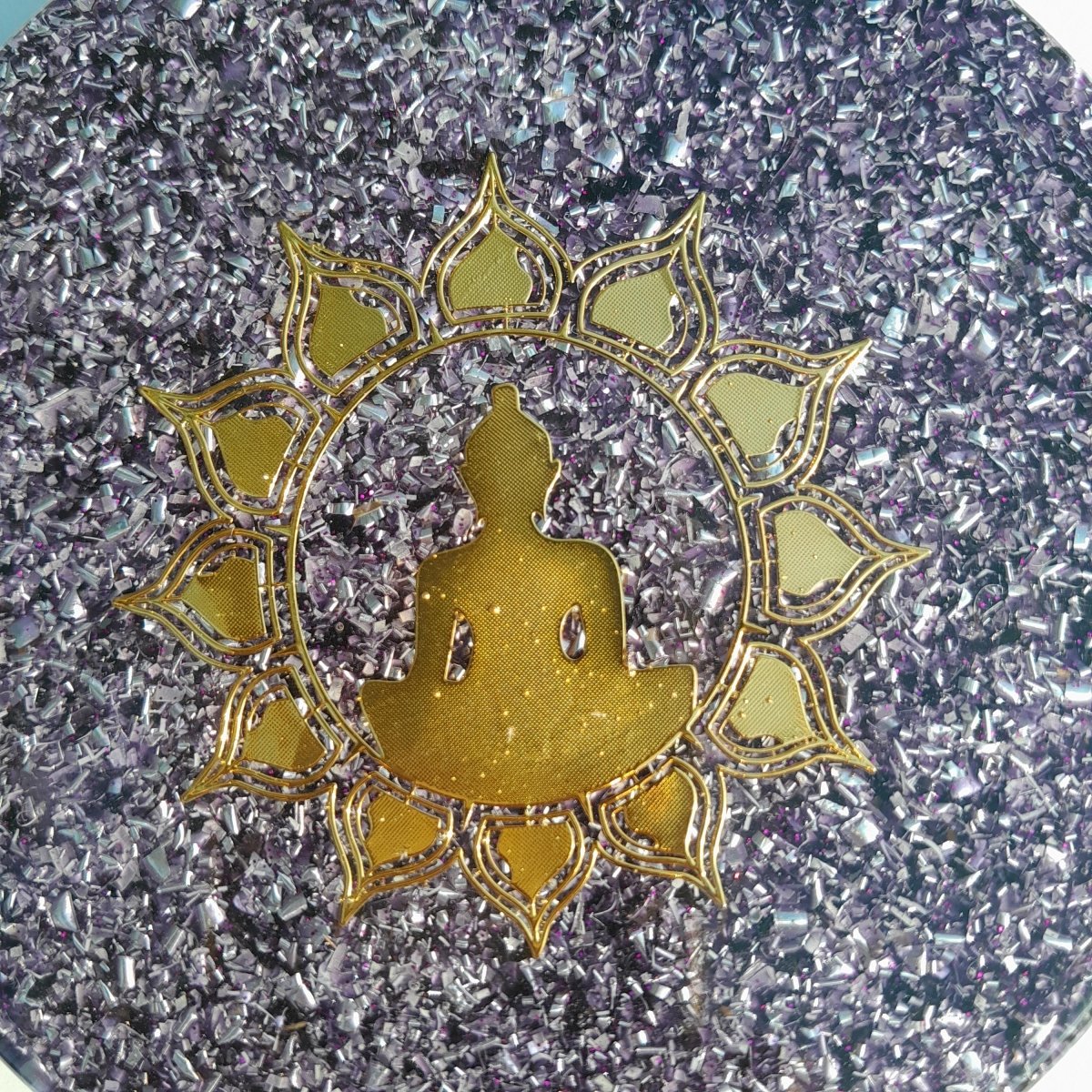 Plato de Carga Orgonica Buda con Flor de Loto - Mundo Orgon