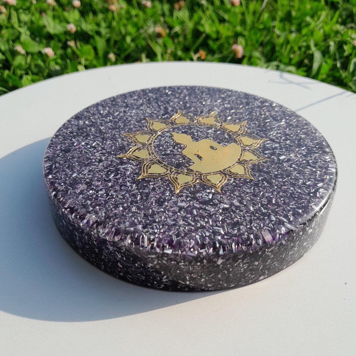 Plato de Carga Orgonica Buda con Flor de Loto - Mundo Orgon