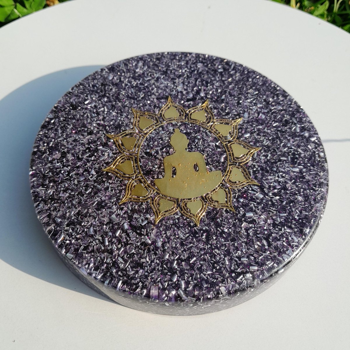 Plato de Carga Orgonica Buda con Flor de Loto - Mundo Orgon