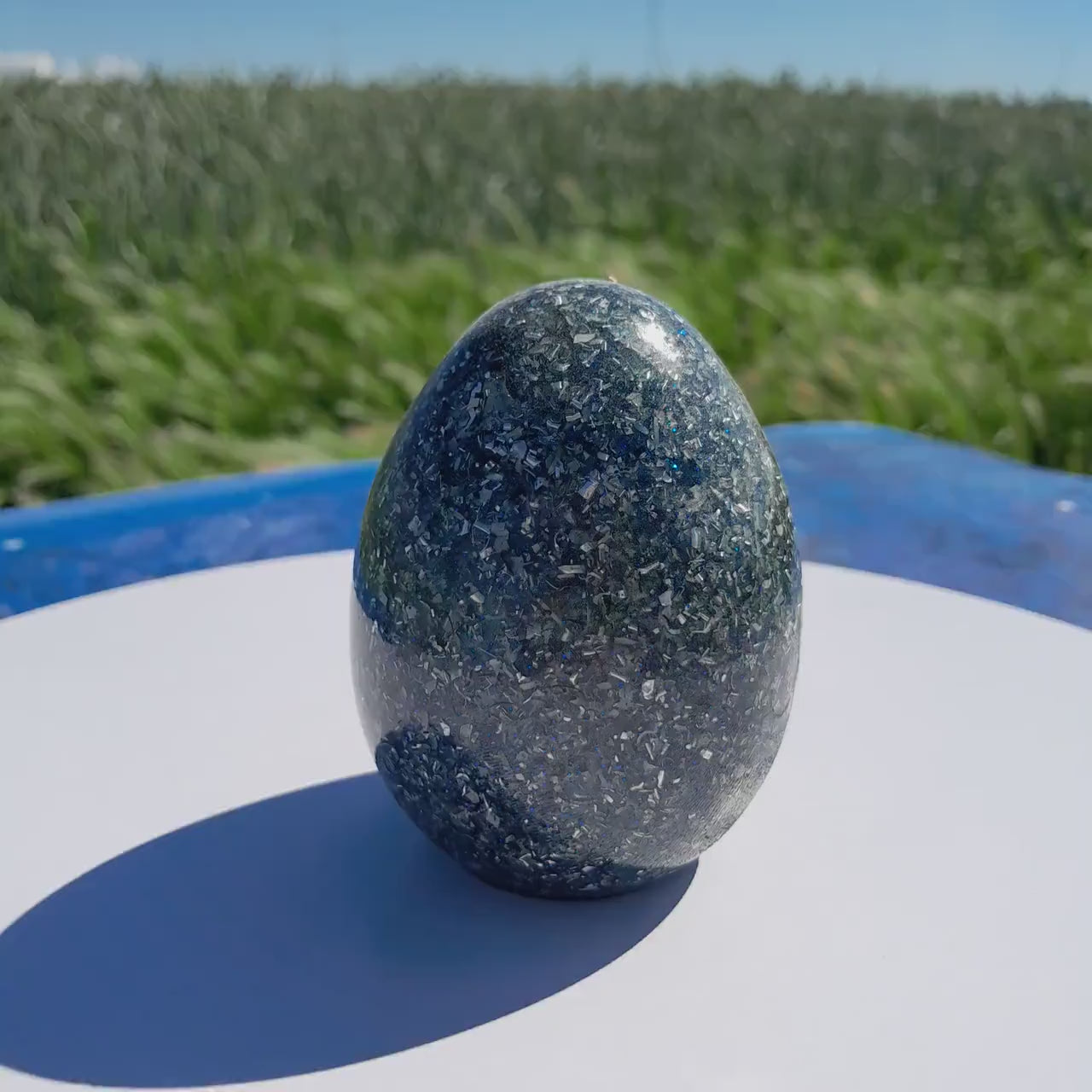 Huevo Orgónico Azul Celeste- Protección 5G EMF- Powerful Orgonite