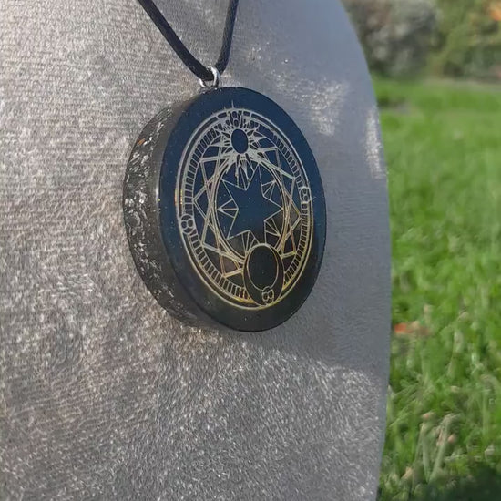 Colgante Orgonita conShungita- Protección 5G, EMF, Energía Orgone, Hecho a Mano