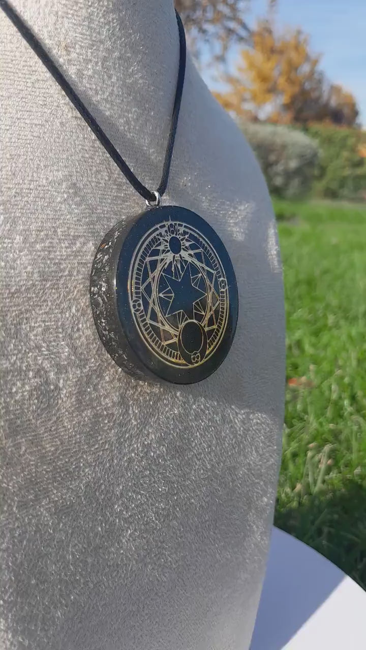 Colgante Orgonita conShungita- Protección 5G, EMF, Energía Orgone, Hecho a Mano