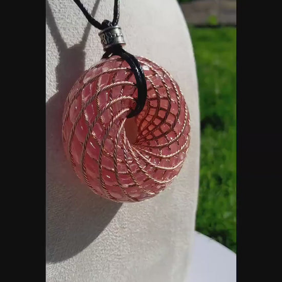 Bobina Torus de Rodin con Cuarzo Rosa- 62mm- Generador de Ondas de Vórtice