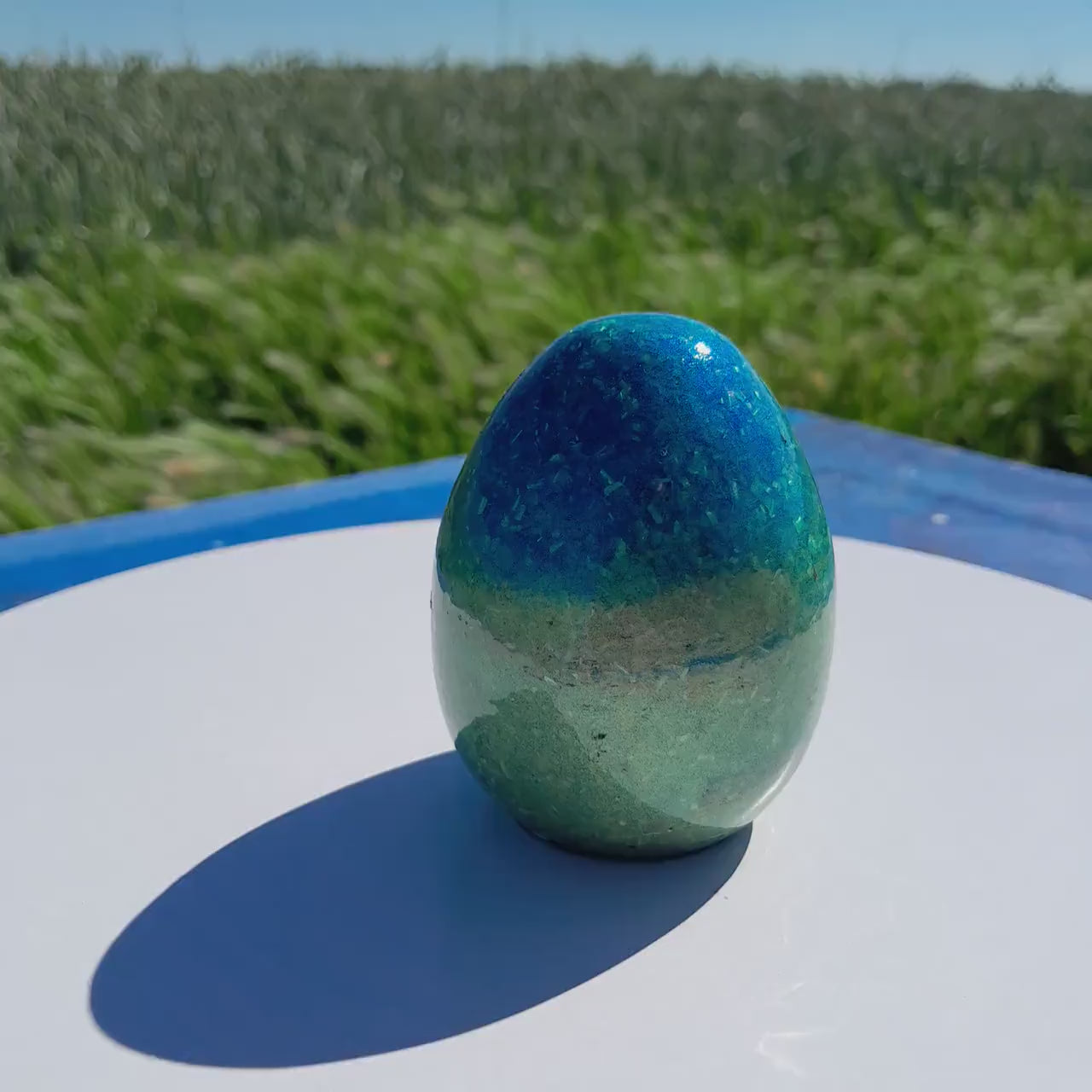Huevo Orgonita Aguas Verdes y Azules- Protección 5G y EMF- Orgone Energy