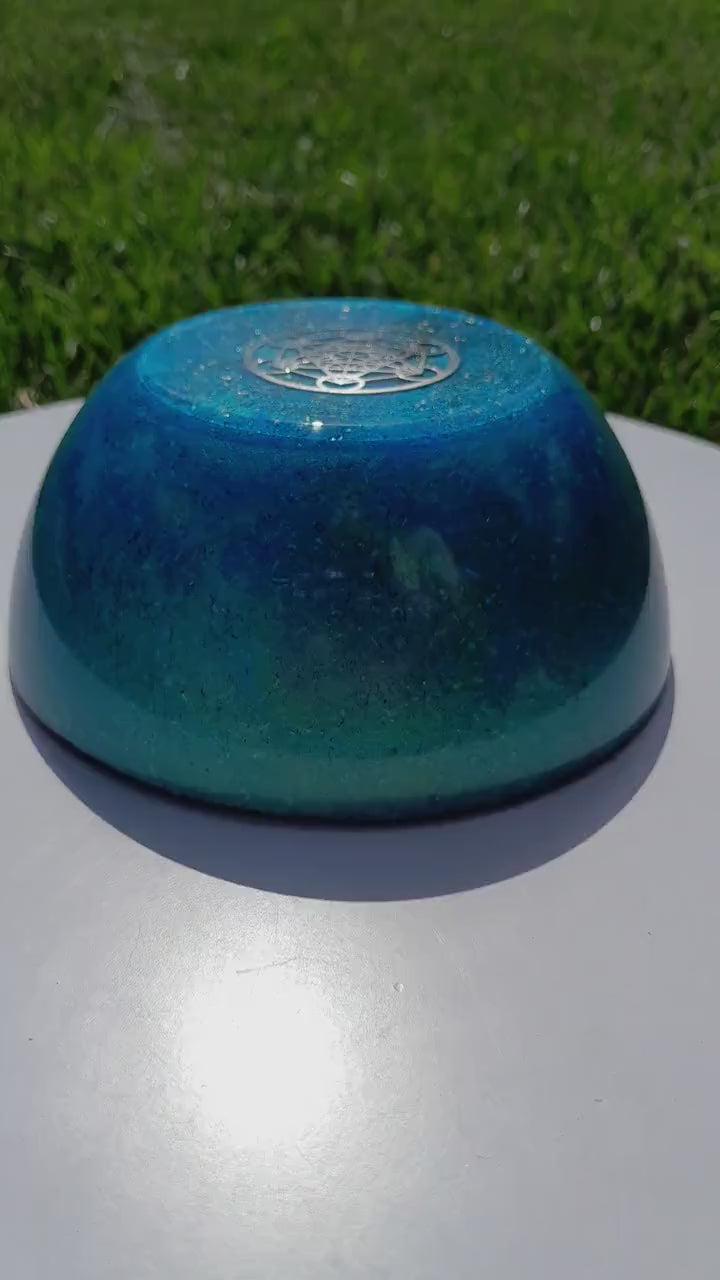 Orgonita Semiesfera Metatron Azul - Protector 5G EMF y Transmutador de Energía