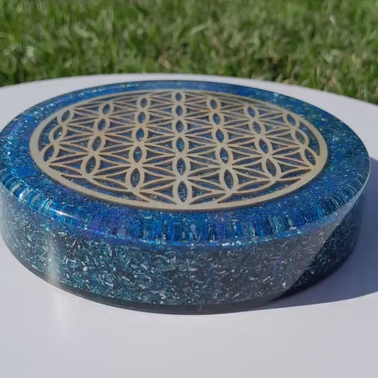 Placa de Carga de Orgón- Flor de la Vida- Generador Energía para Alimentos y Bebidas- Orgone Generator