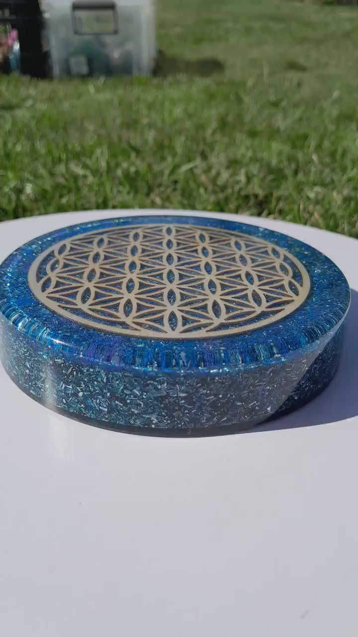Placa de Carga de Orgón- Flor de la Vida- Generador Energía para Alimentos y Bebidas- Orgone Generator