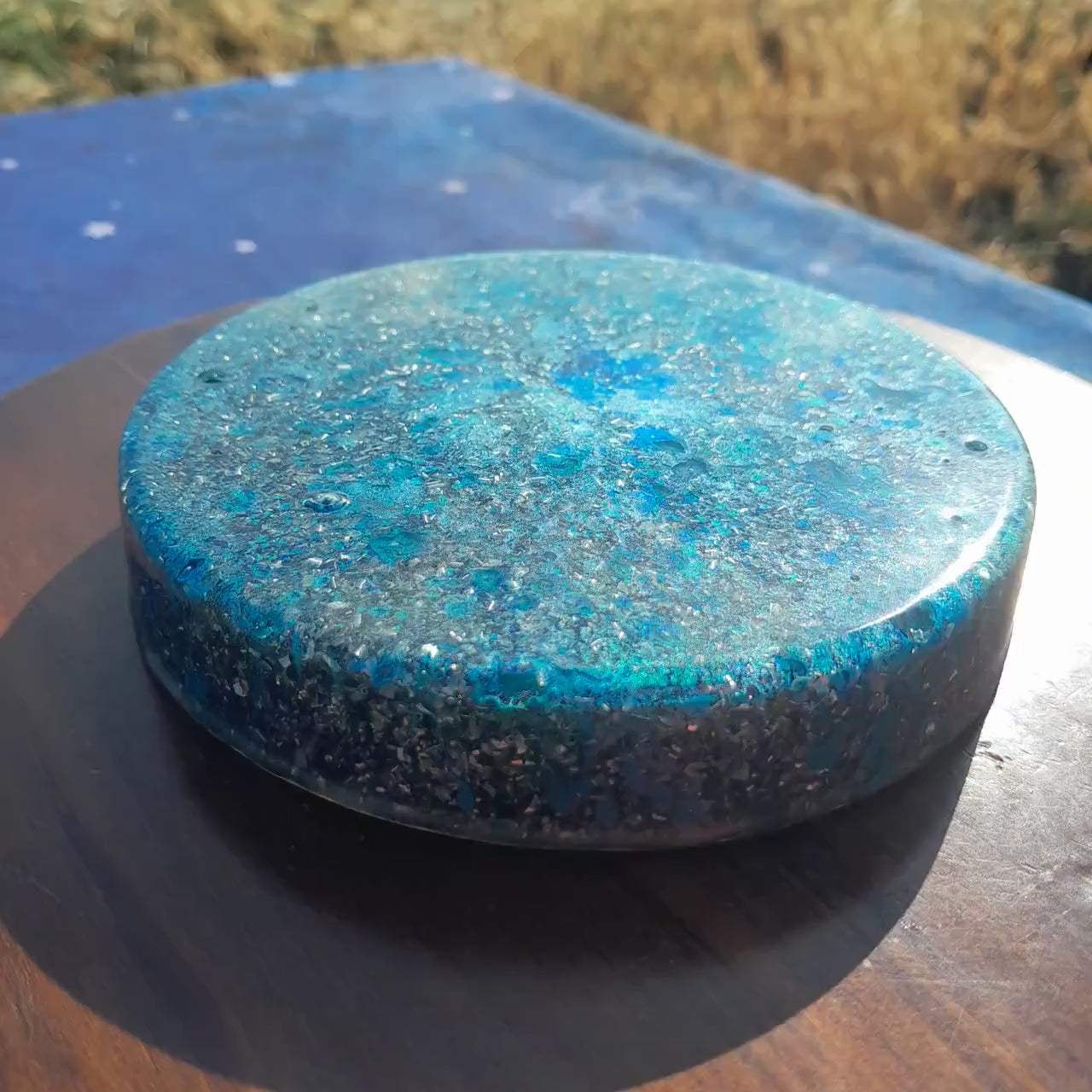 Placa de Carga de Orgón Aguas Azules- Generador Energía para Alimentos y Bebidas- Orgone Generator