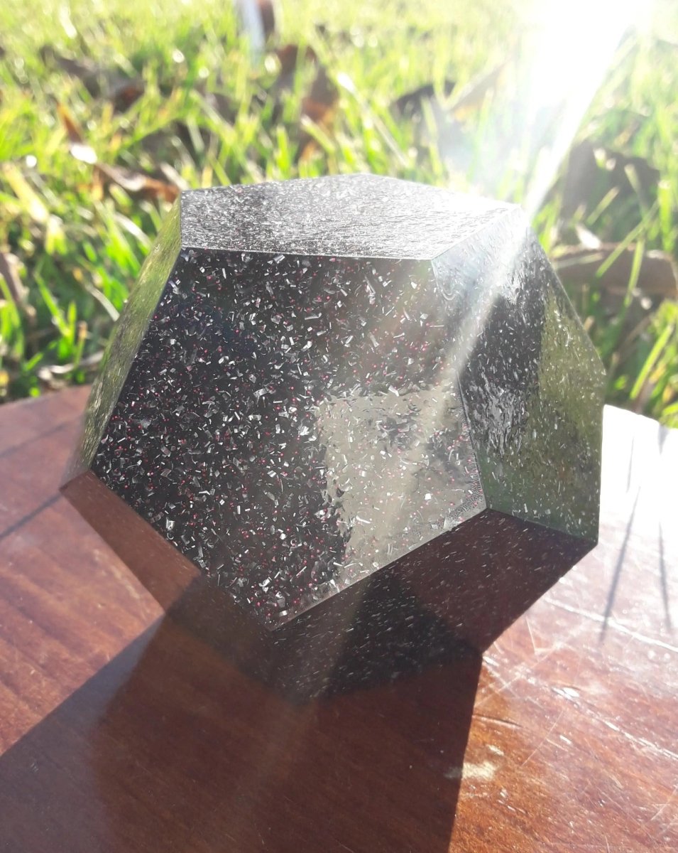 Dodecaedro Orgonita con Shunguita - Grande - Mundo Orgon